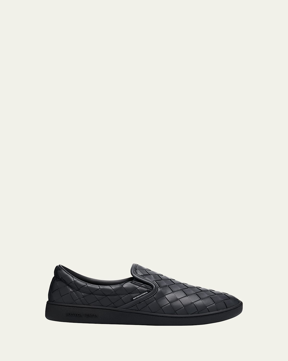 Bottega Veneta Sawyer Blue Slip-on Sneakers With Logo Detail And Intreccio Motif In Leather Man In Shadow