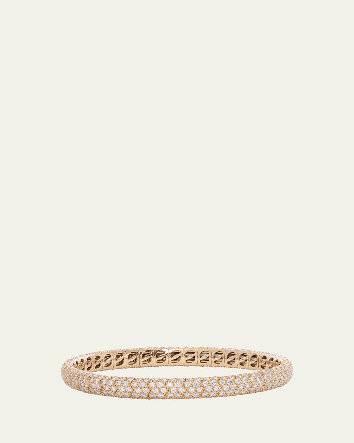 18K Yellow Gold Narrow Diamond Pave Stretch Bracelet