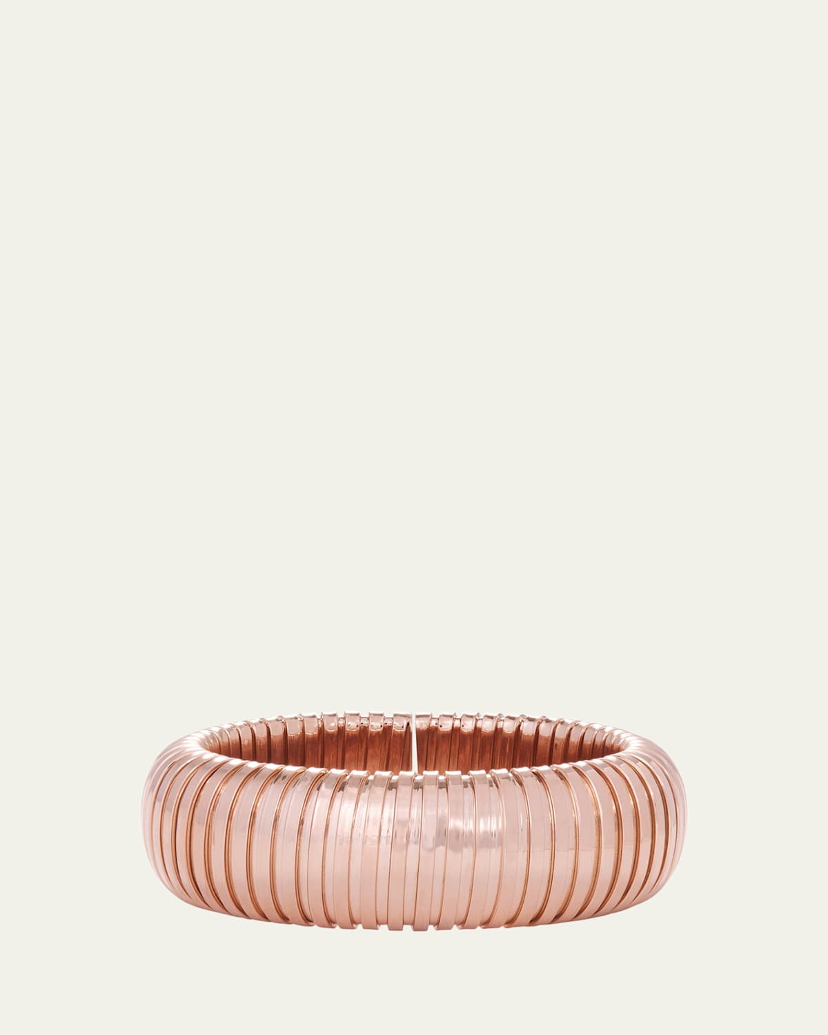 18K Rose Gold Domed Cuff Bracelet, 1"W