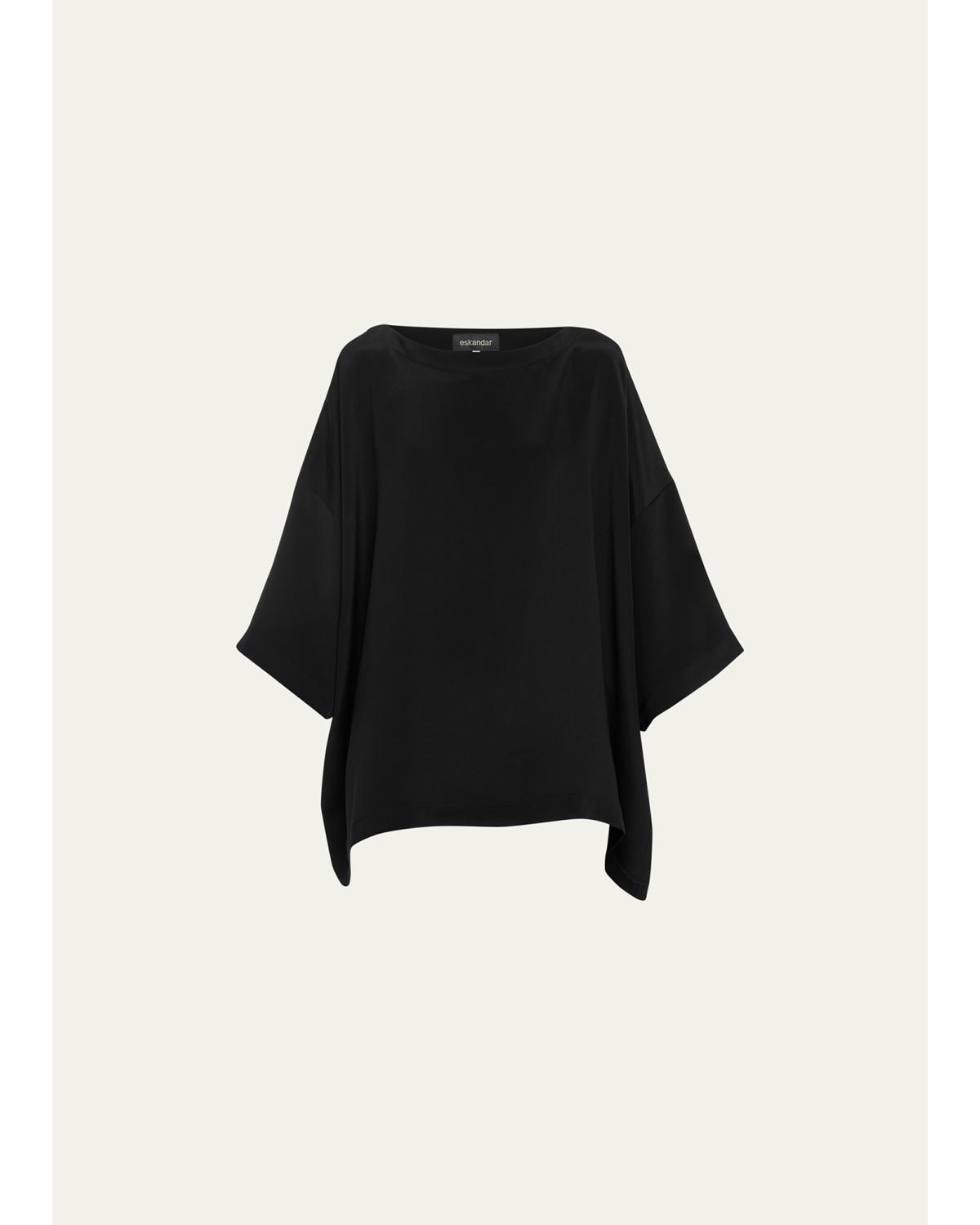 Three-Quarter Sleeve Bateau Neck Tunic Top