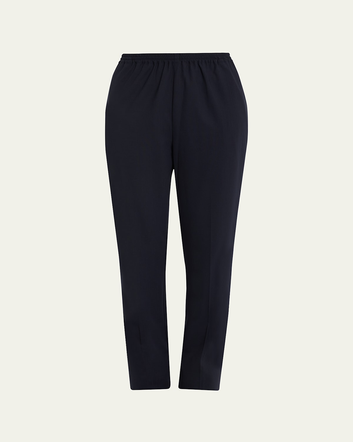 Narrow Elastic Waist Wool Trousers
