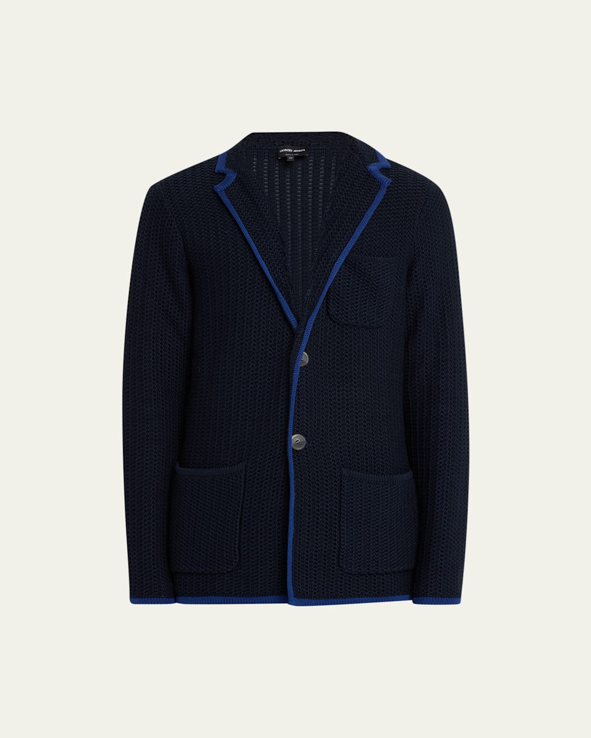 Men's Knit Two-Button Blazer Sweater