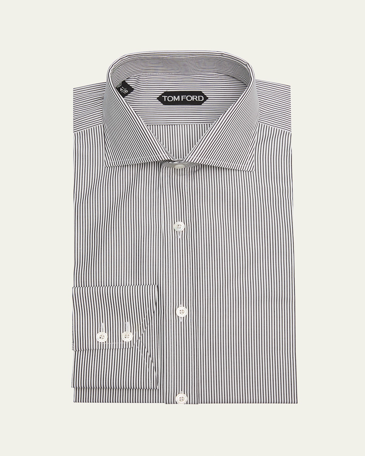 Tom Ford Slim-fit Striped Cotton Shirt In Gray