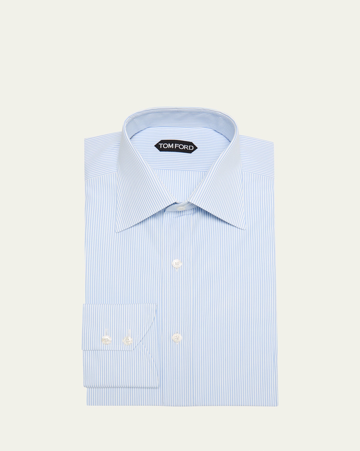 Tom Ford Men's Cotton Pinstripe Dress Shirt In White  Li