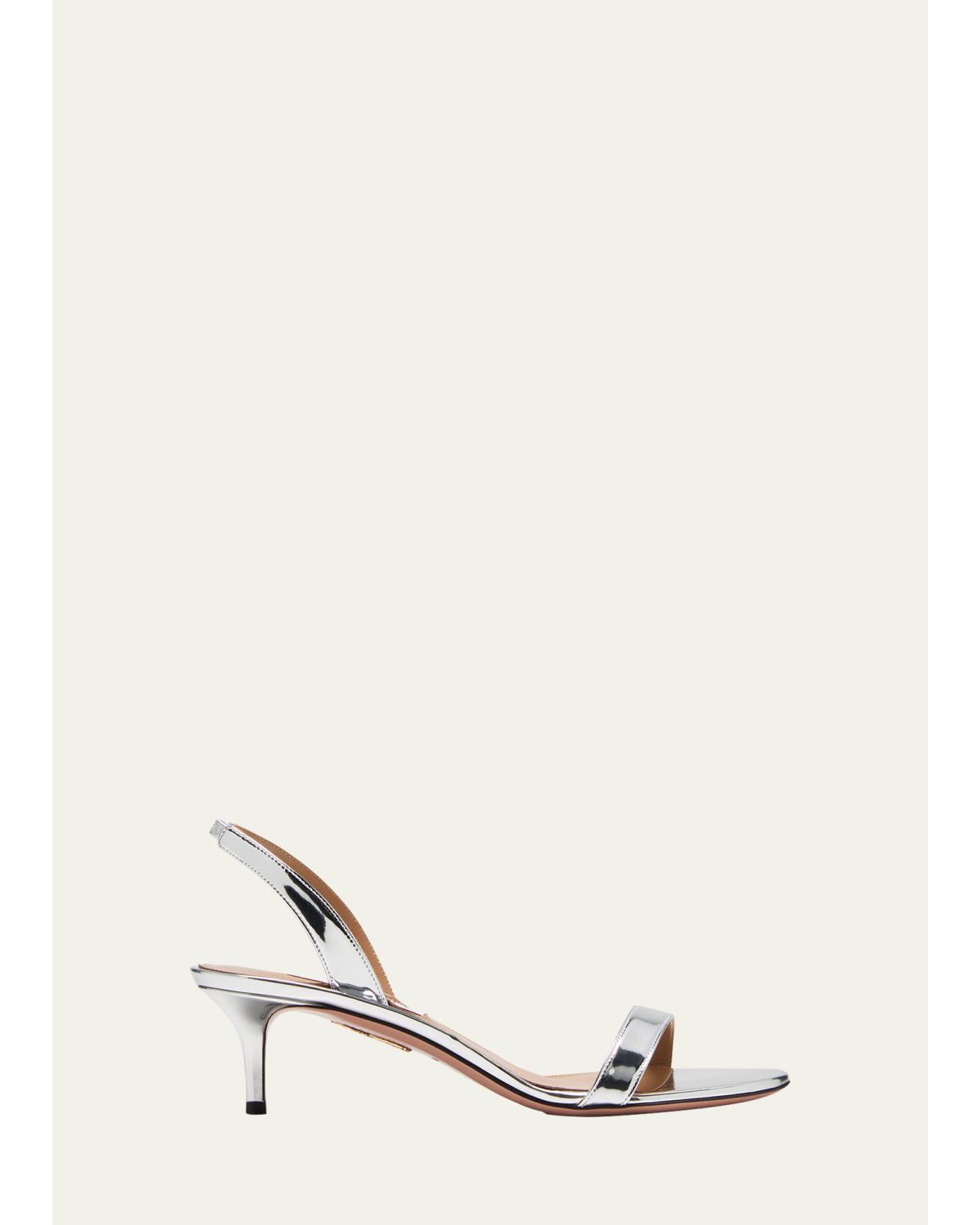 So Nude Metallic Halter Sandals
