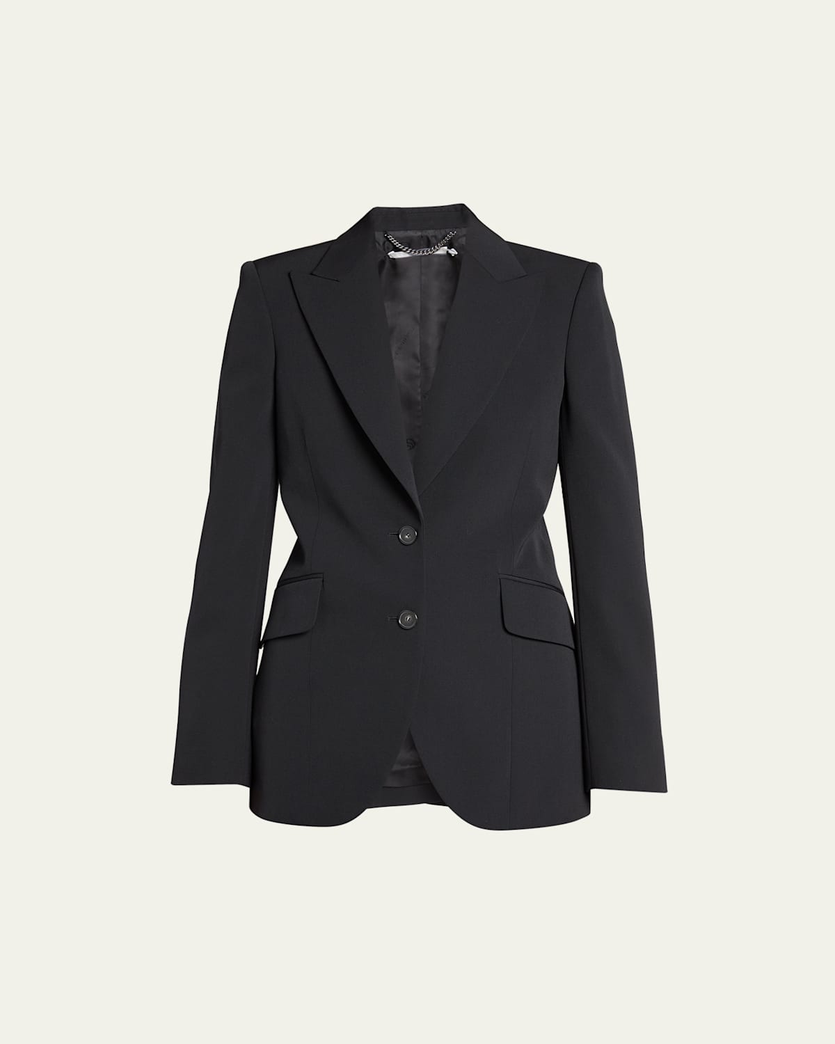 Stella Mccartney Single-breasted Fitted Wool-blend Blazer In Black