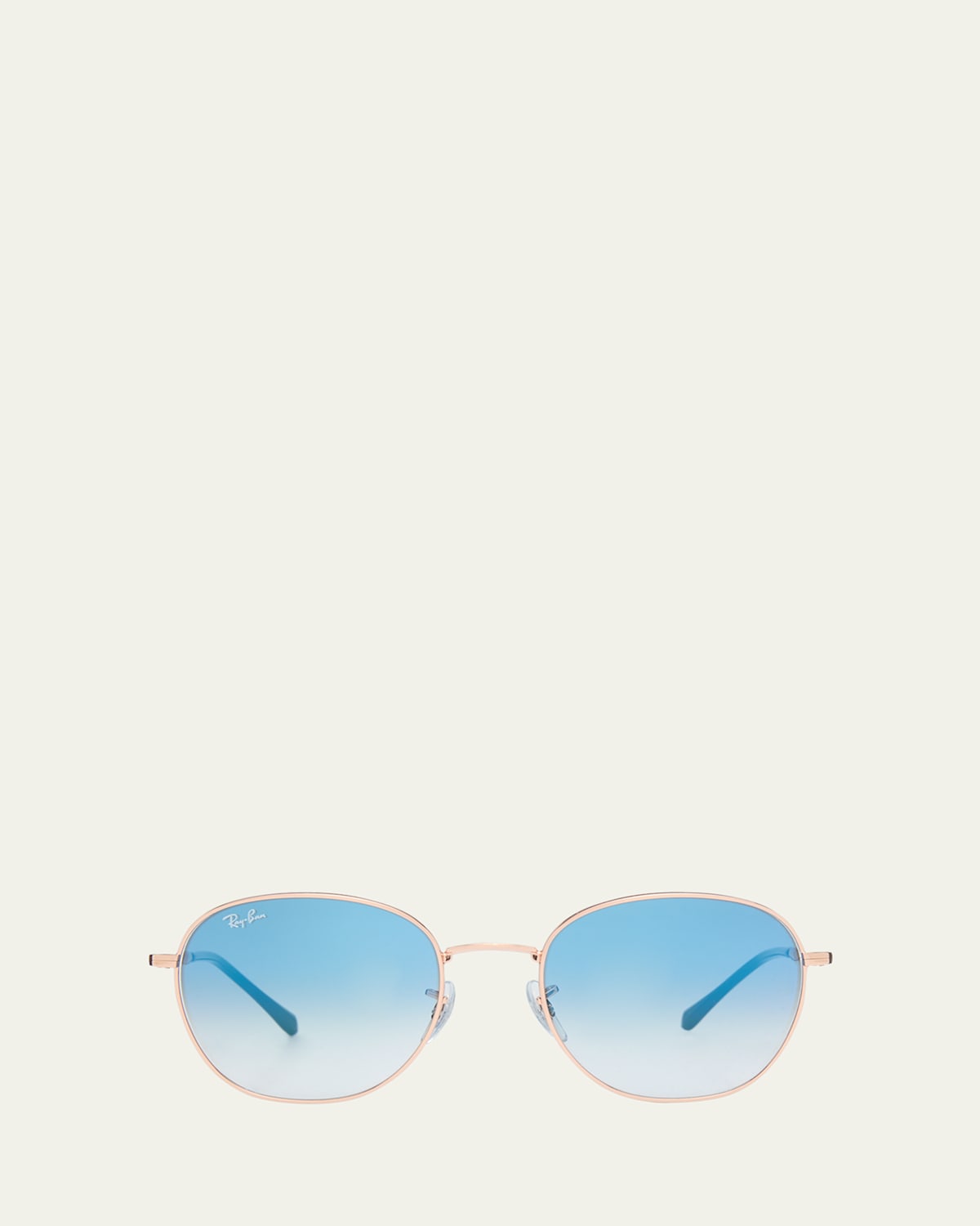 Ray Ban Gradient Metal Round Sunglasses, 55mm In Rose Gold
