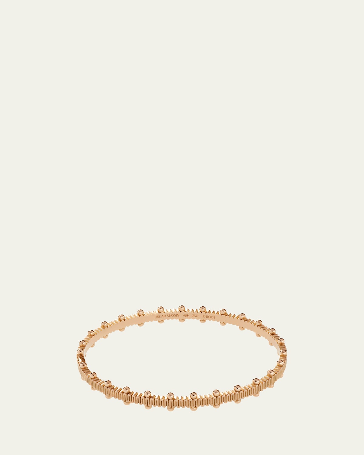 Beaded 18K Recycled Yellow Gold Bangle with Lab-Grown Diamonds