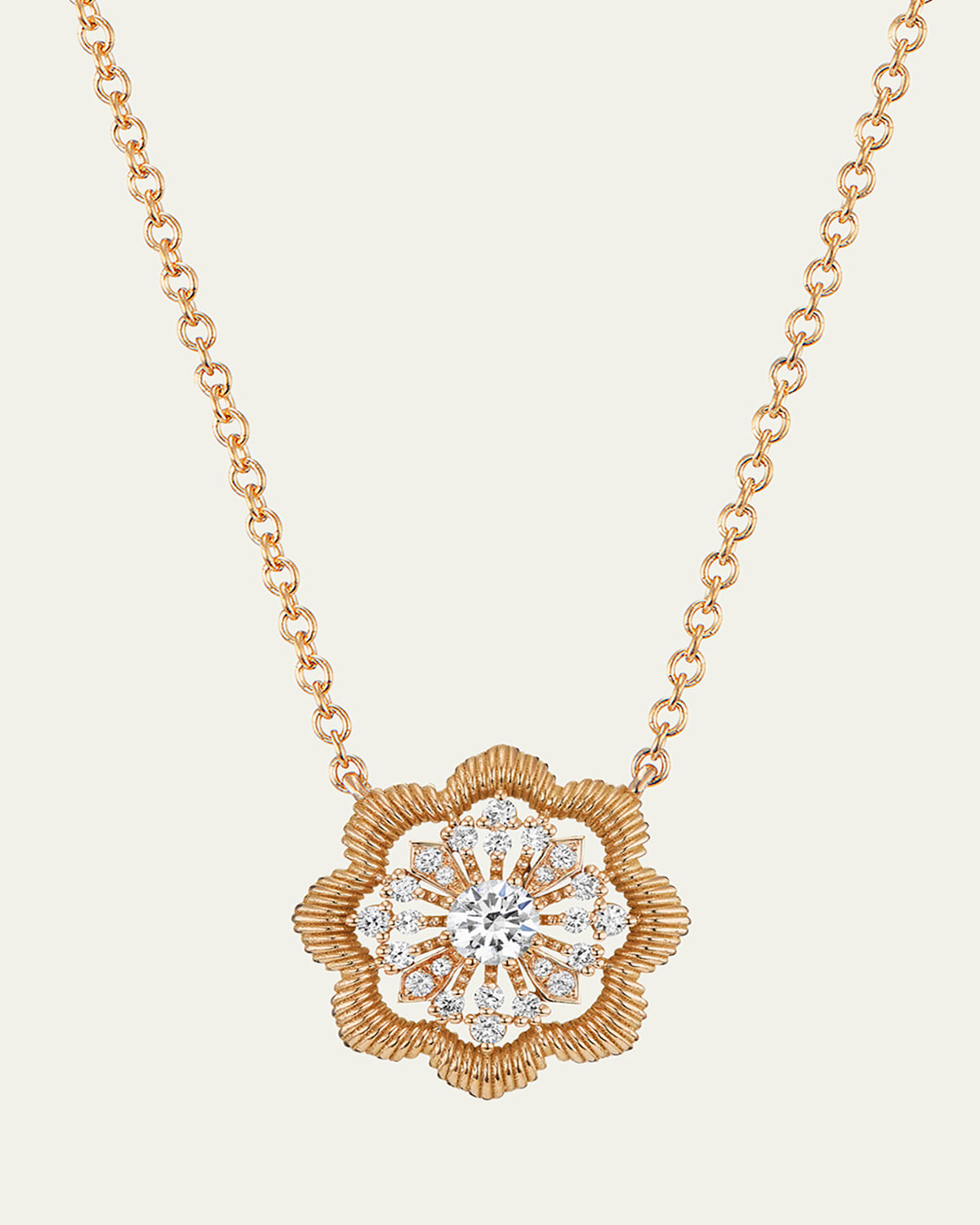 Lace Flower 18K Recycled Yellow Gold and Lab Grown Diamond Large Ring
