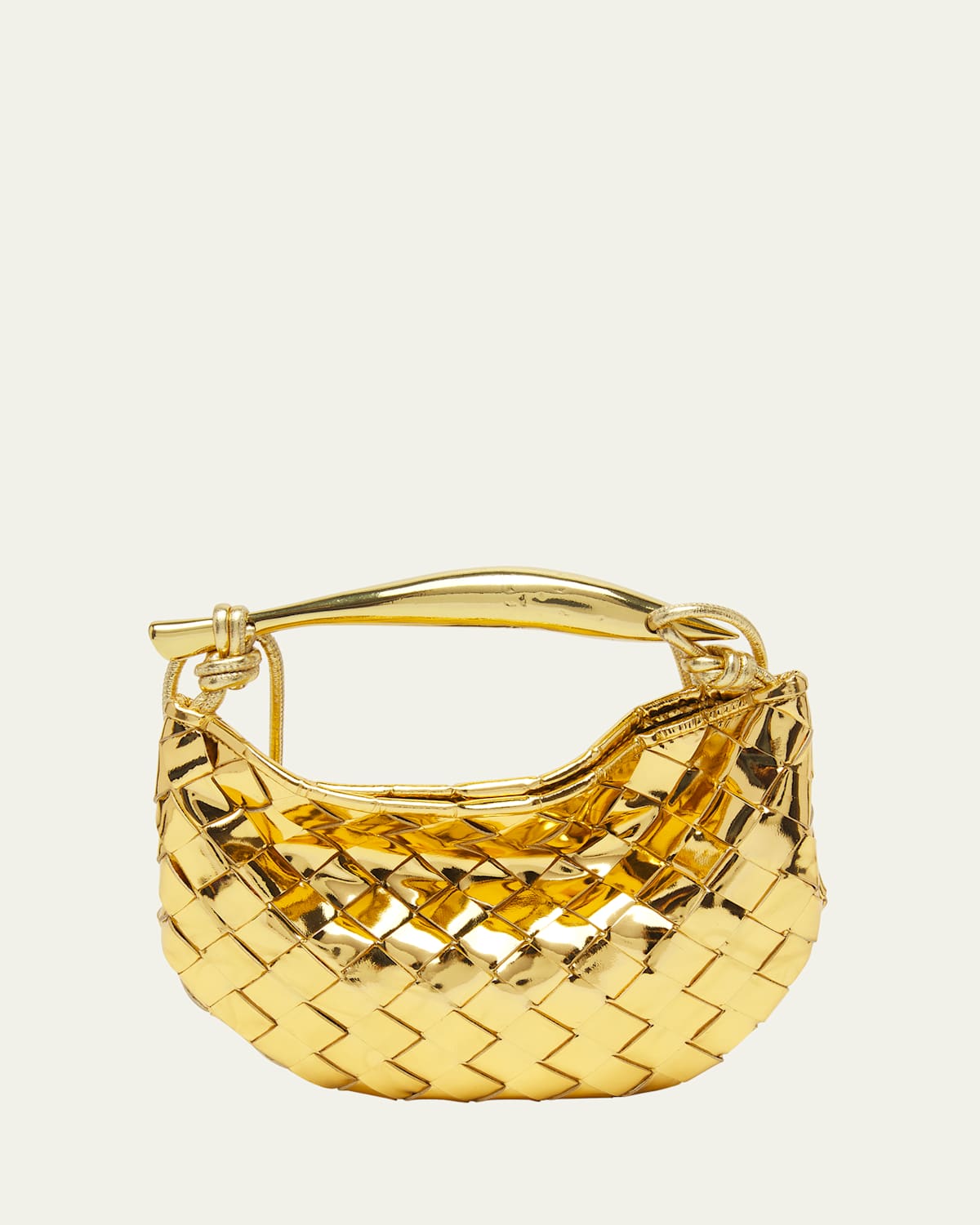 Bottega Veneta Mini Sardine Leather Crossbody Bag In Gold-brass