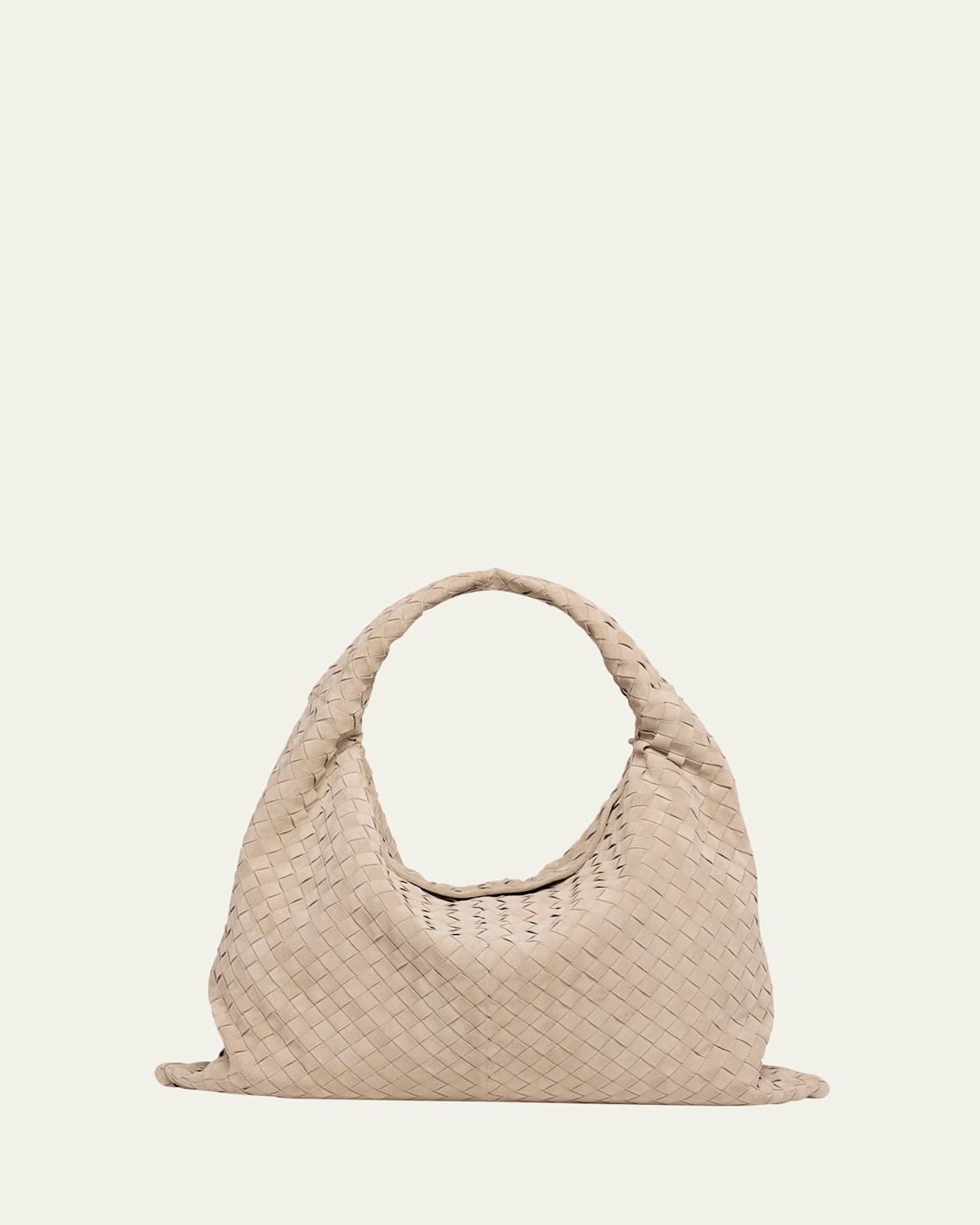 Bottega Veneta Large Hop Bag In Travertine