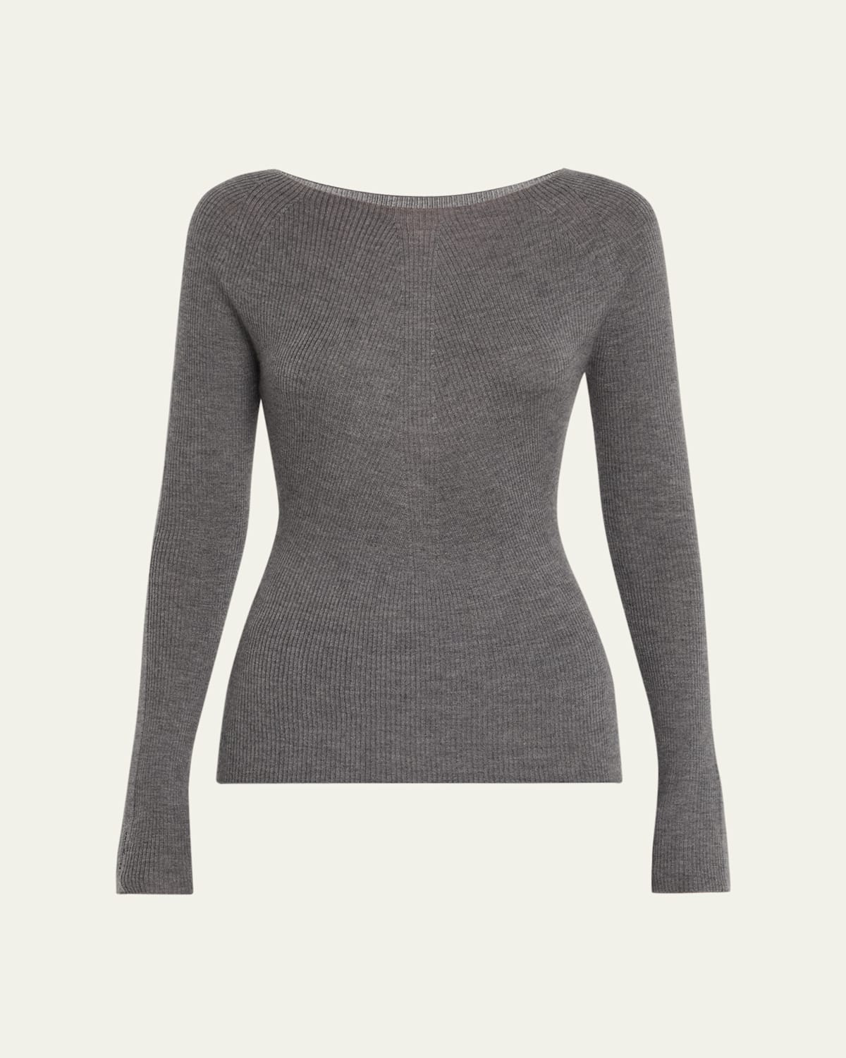 Altuzarra Lee Boat-neck Long-sleeve Cashmere Sweater In Gray