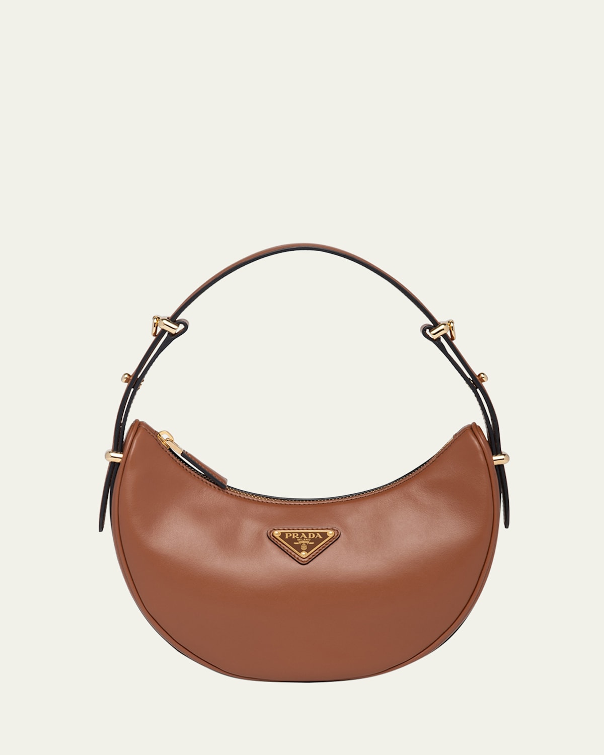 Prada Zip Calf Leather Shoulder Bag