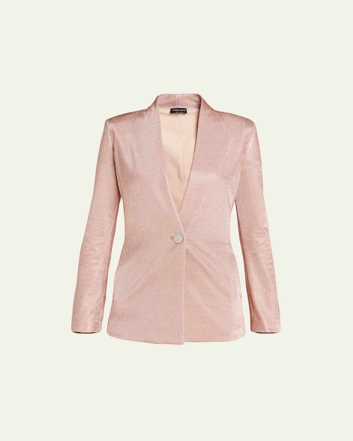 Giorgio Armani Metallic Bonded Jersey One-button Blazer In Solid Light/pastel P