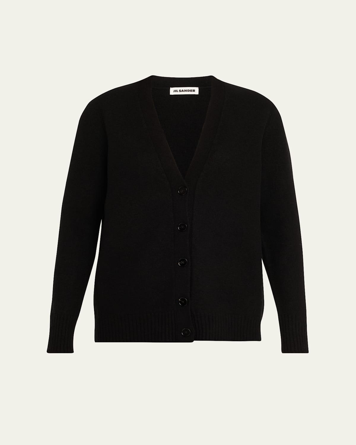 Jil Sander Button-front Wool Cardigan In Black