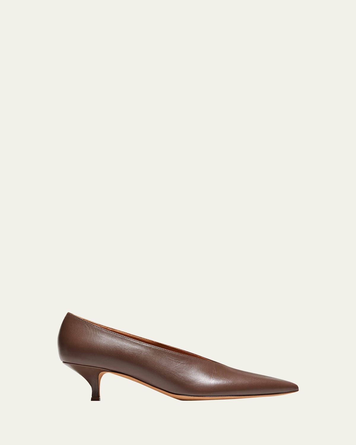 Emme Parsons Veneto Leather Kitten-heel Pumps In Brown