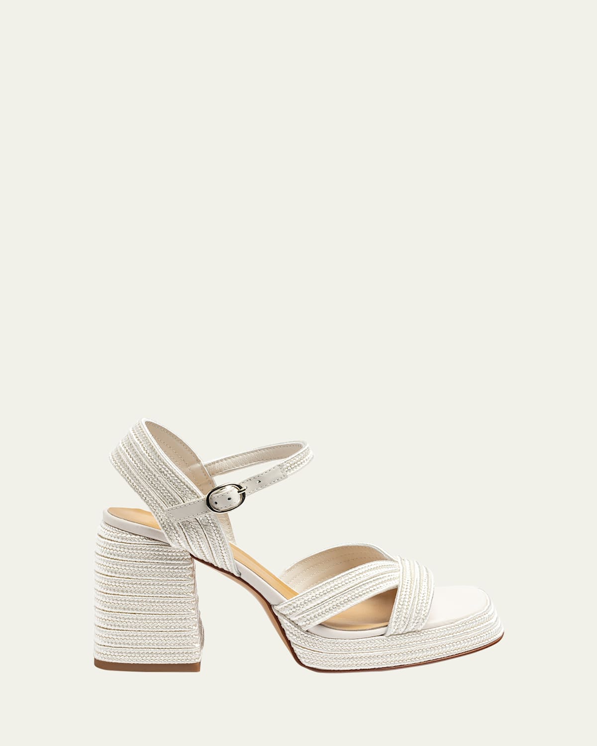 Valle Metallic Raffia Platform Sandals