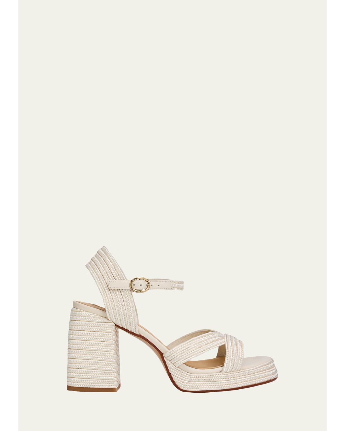 Valle Metallic Raffia Platform Sandals