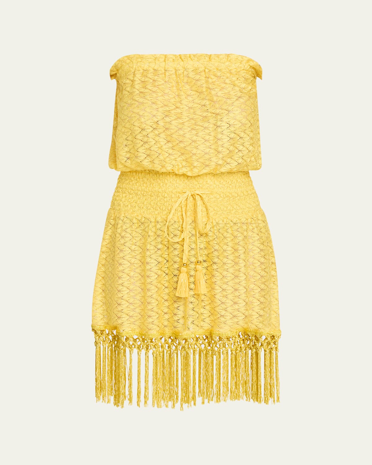 RAMY BROOK LAURYN STRAPLESS CROCHET MINI DRESS 