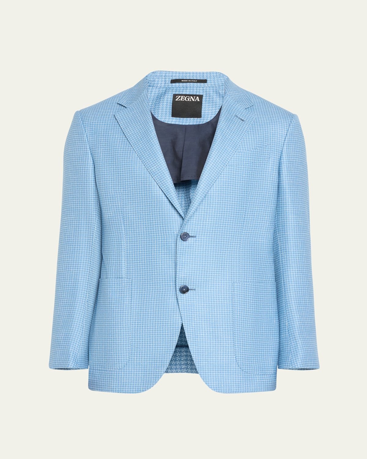 ZEGNA MEN'S FAIRWAY TEXTURED HOUNDSTOOTH SPORT COAT 