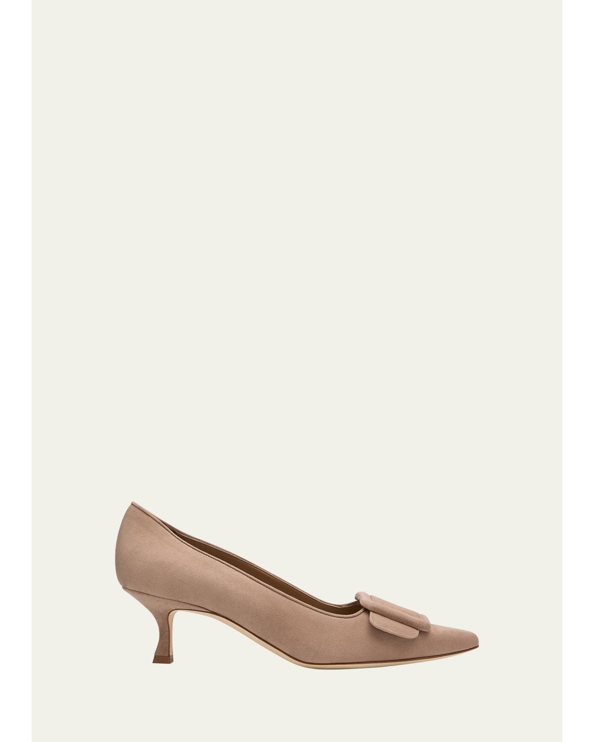 Maysale Suede Buckle Pumps