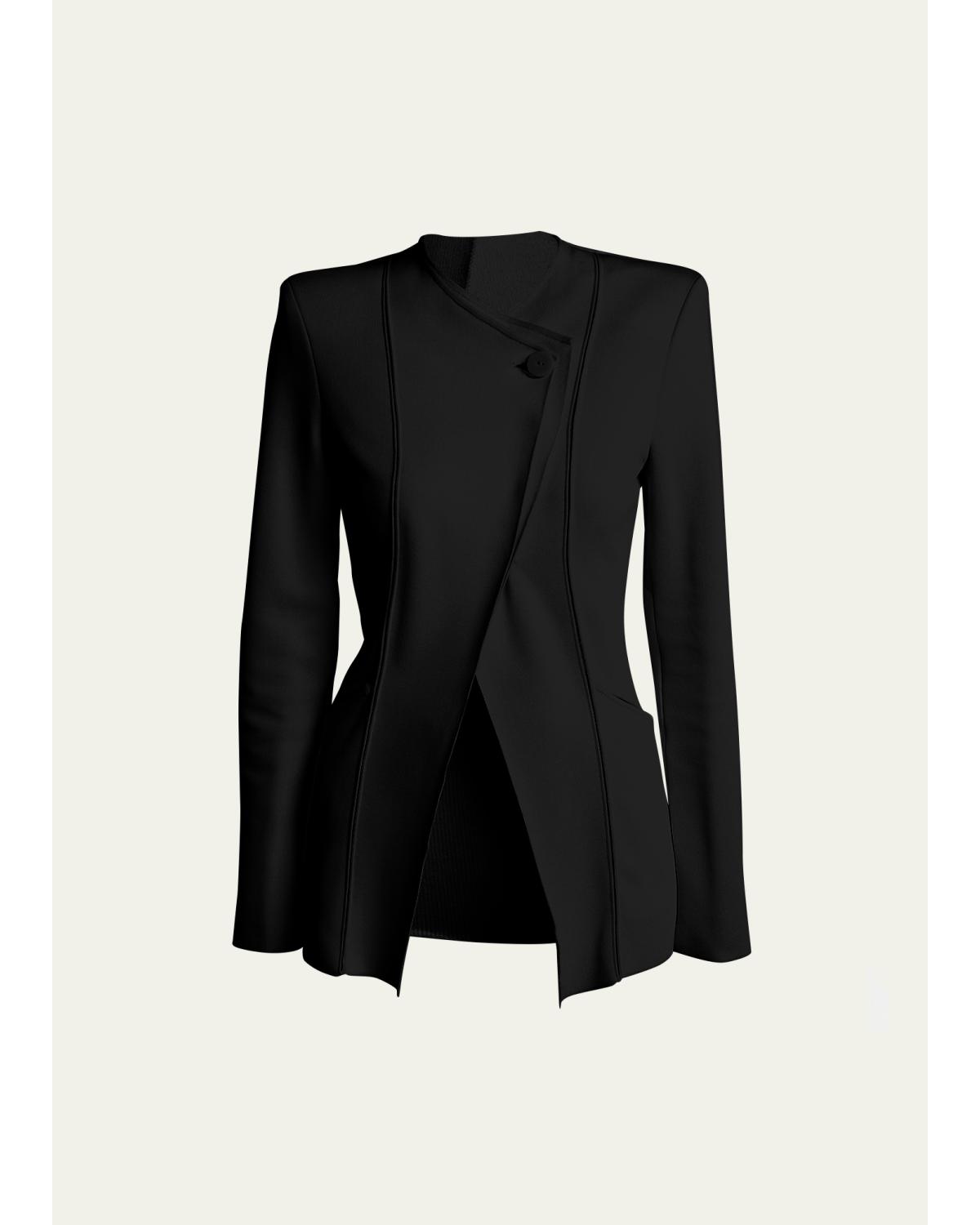Stretch Viscose Asymmetrical Jacket