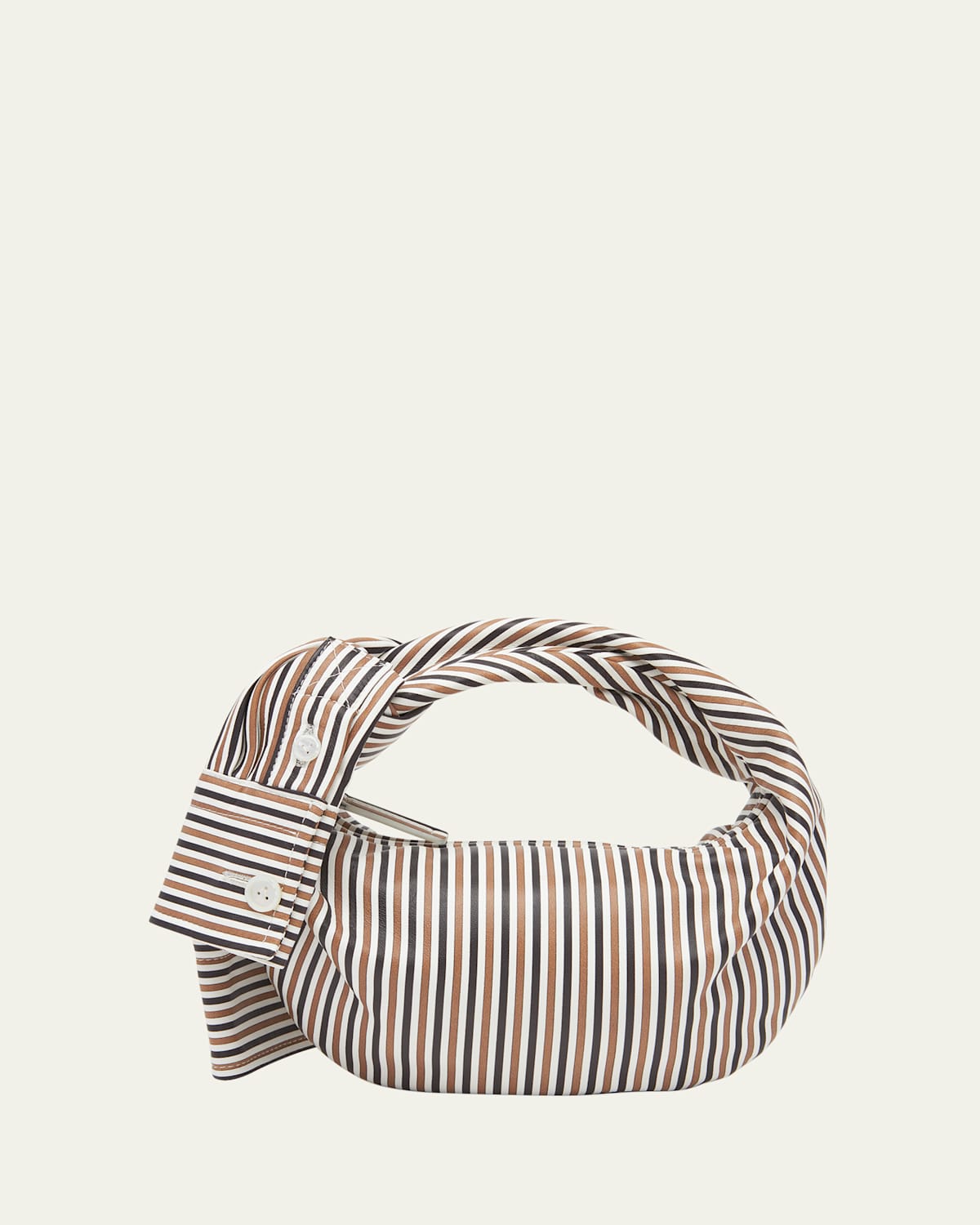 Bottega Veneta Womens Camel-black-m Brass Jodie Striped Bottega Veneta Womens Camel-black-m Brass Jodie Striped