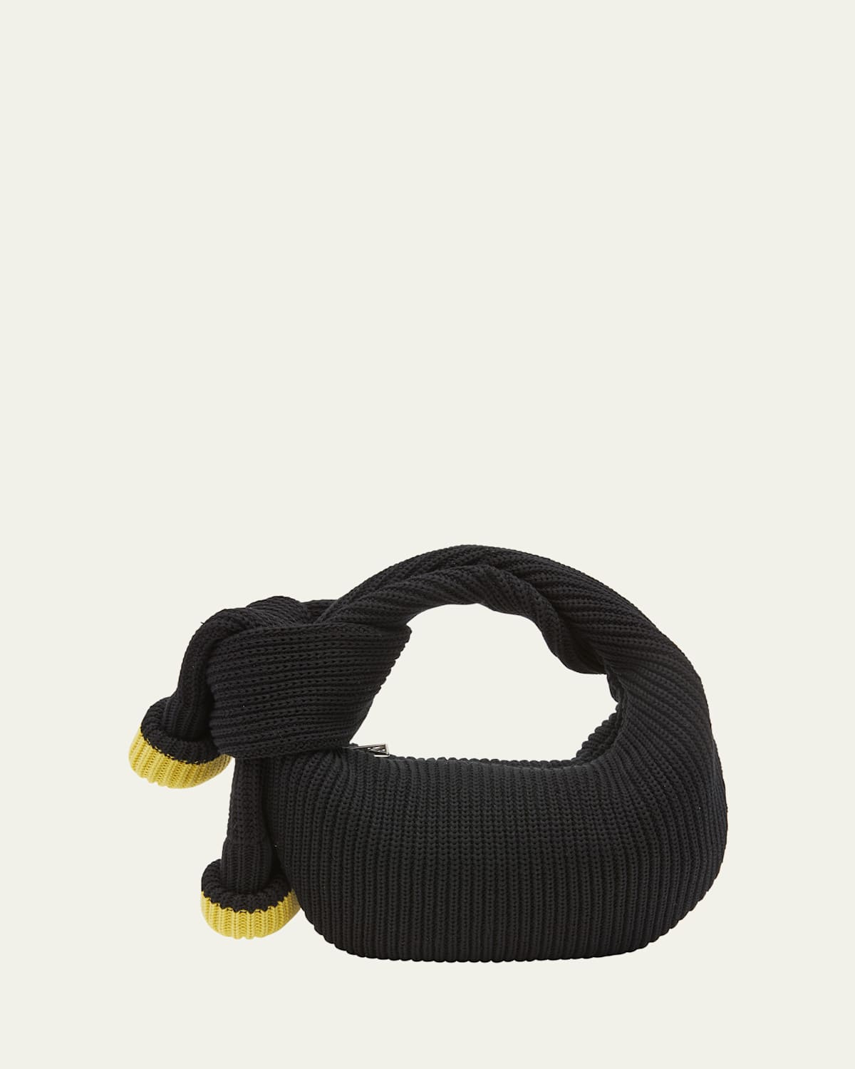 Shop Bottega Veneta Jodie Mini Jumper Knit Top-handle Bag In Black Sherbert Silver