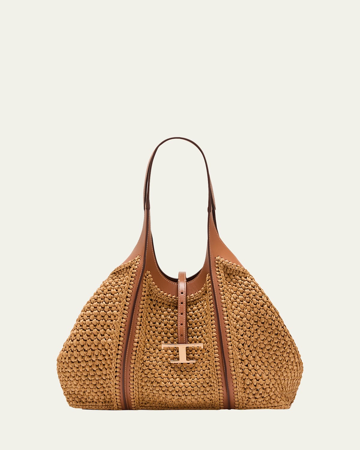 Tod's Medium T Timeless Shopping Bag In Naturale  Kenia