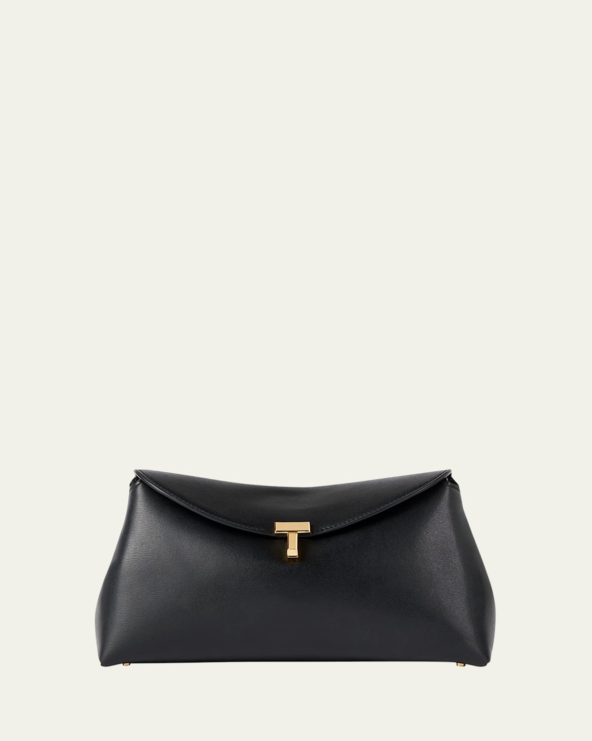Totême T-lock Clutch In Palmellata In Black