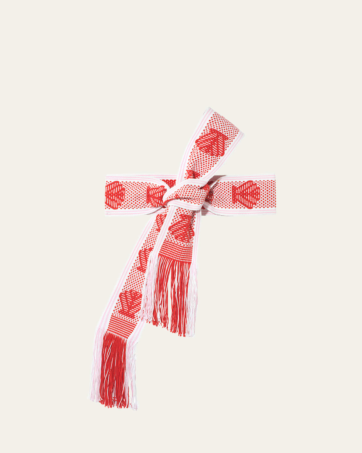 Pippa Holt Handwoven Wide Pink, White and Red Shells Belt