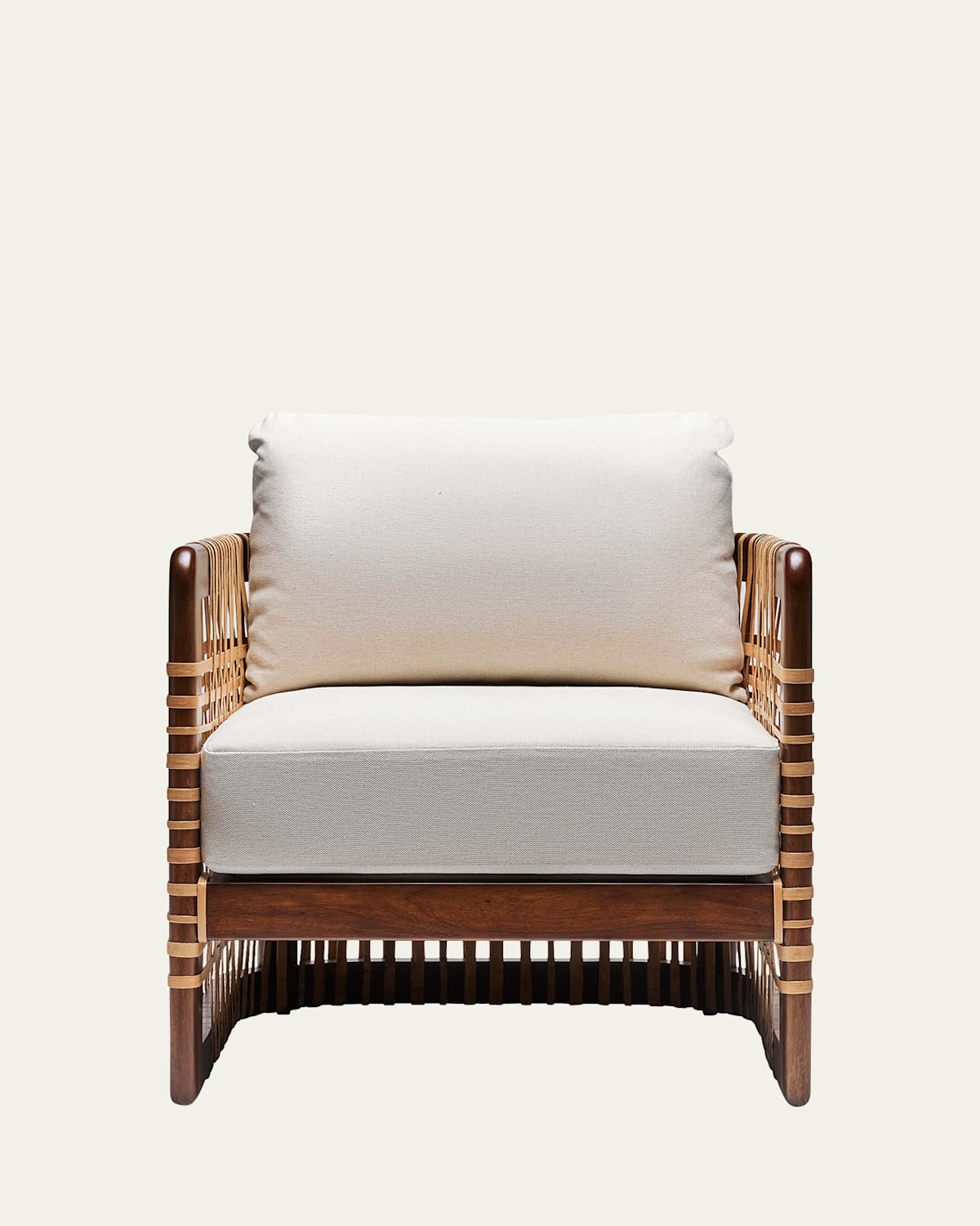 Interlude Home Palms Lounge Chair In Chestnut, Natural Rattan, Natural