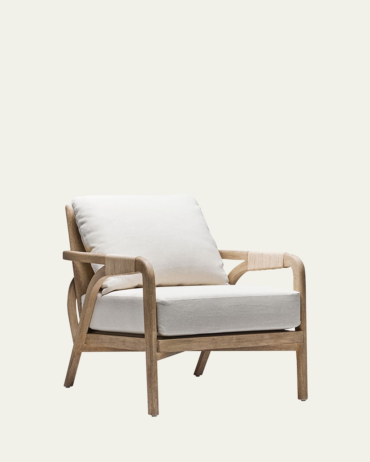 Interlude Home Delray Lounge Chair In White Ceruse, Off White, Natural