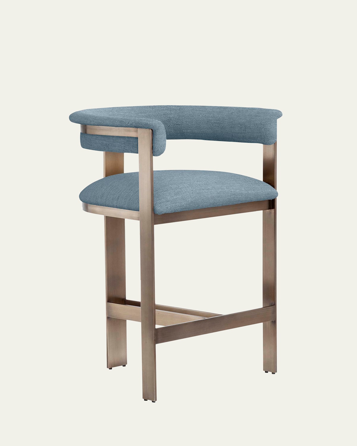 Interlude Home Darcy 27" Counter Stool In Surf, Antique Bronze