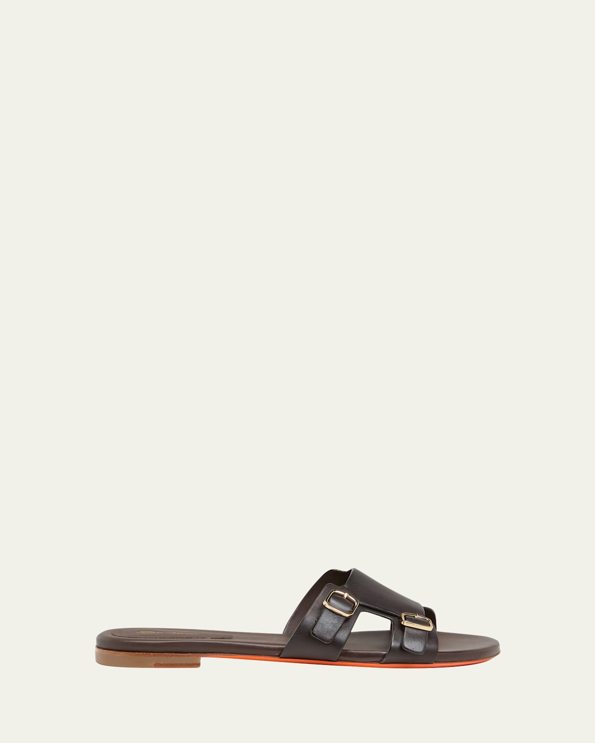 Foresaw Leather Double Monk Slide Sandals