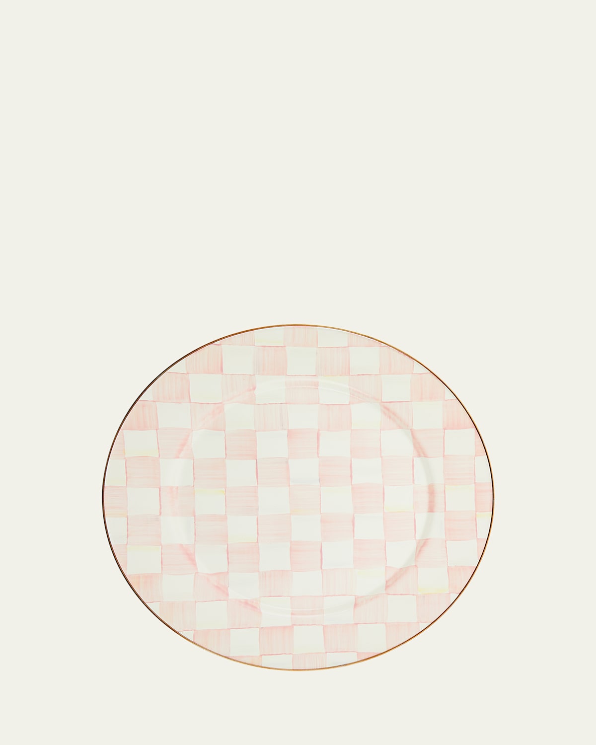 Mackenzie-childs Rosy Check Enamel Serving Platter In No Colour