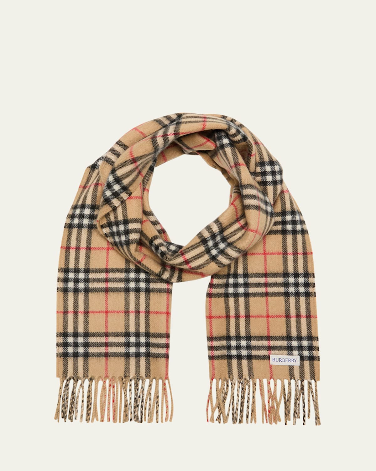 Men's Cashmere Vintage Check Rectangle Scarf