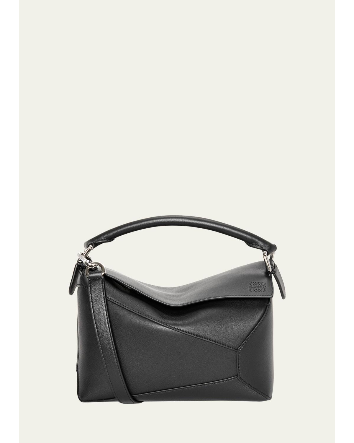 Puzzle Edge Small Top-Handle Bag in Leather