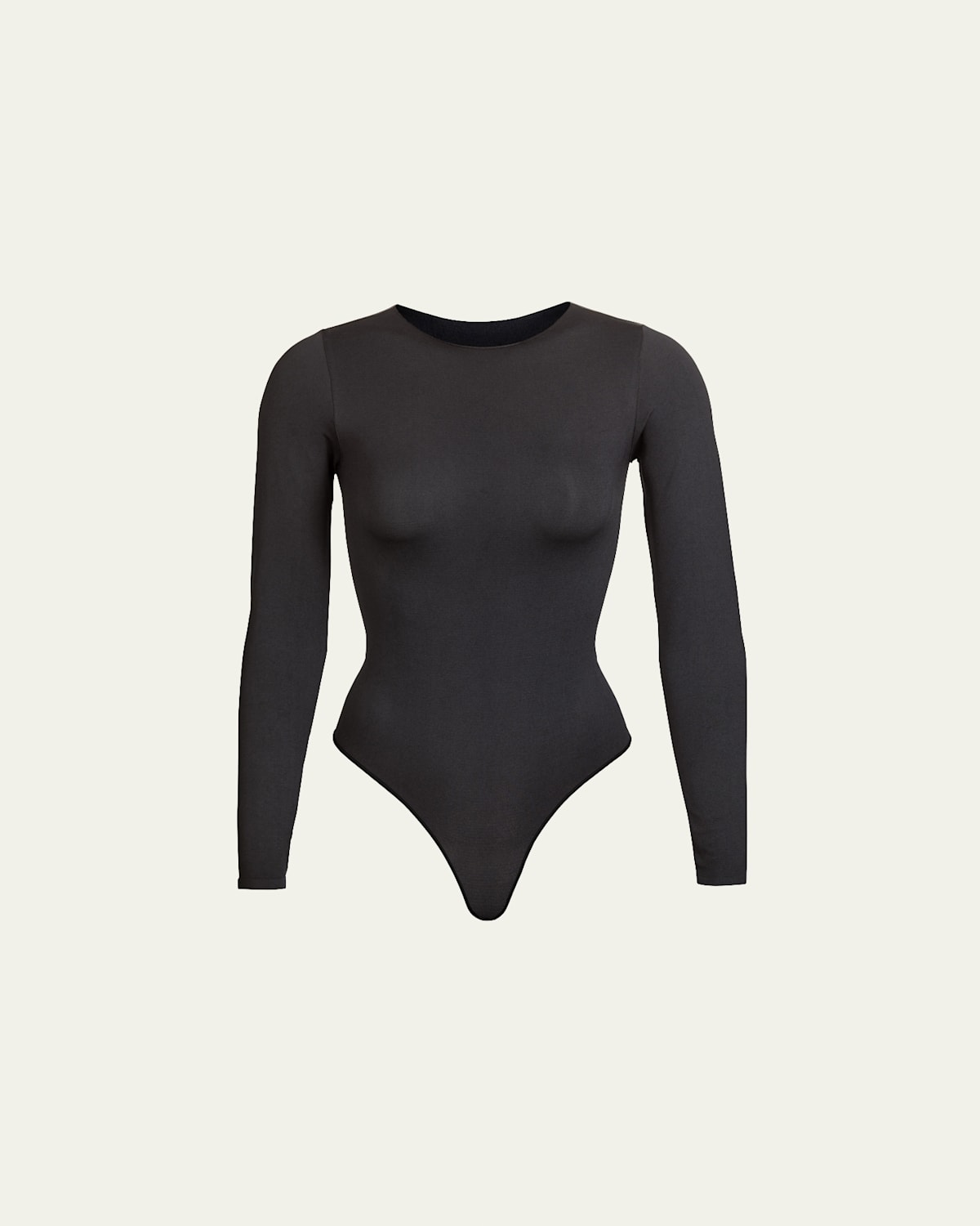 Skims Womens Onyx Fits Everybody Long-sleeve Stretch-woven Body In Onyx