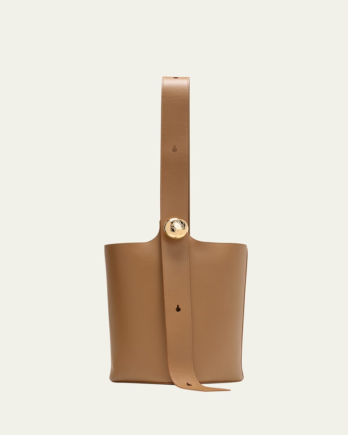 Anagram Pebble Leather Bucket Bag
