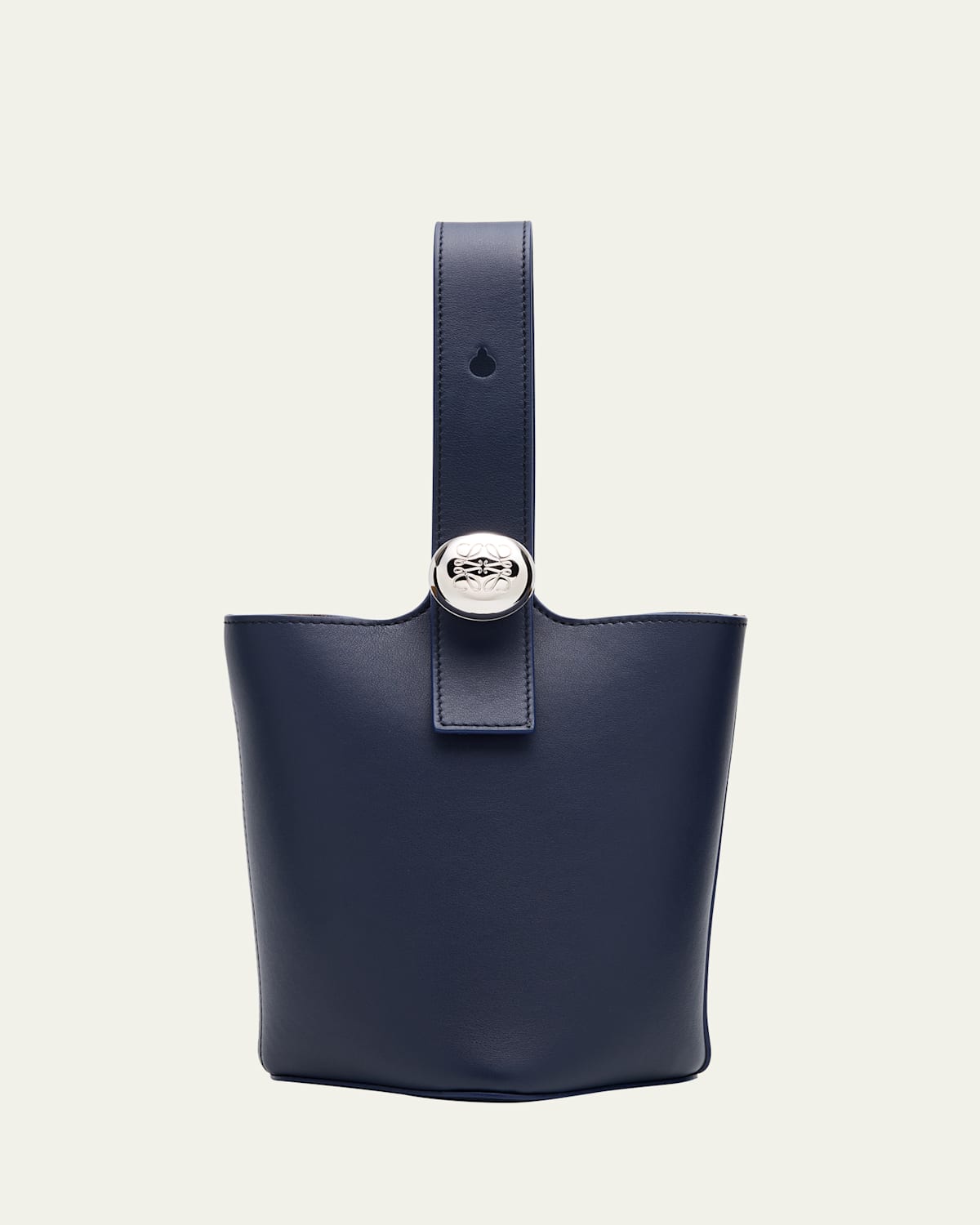 Loewe Mini Pebbled Leather Bucket Bag In 4467 Abyss Blue