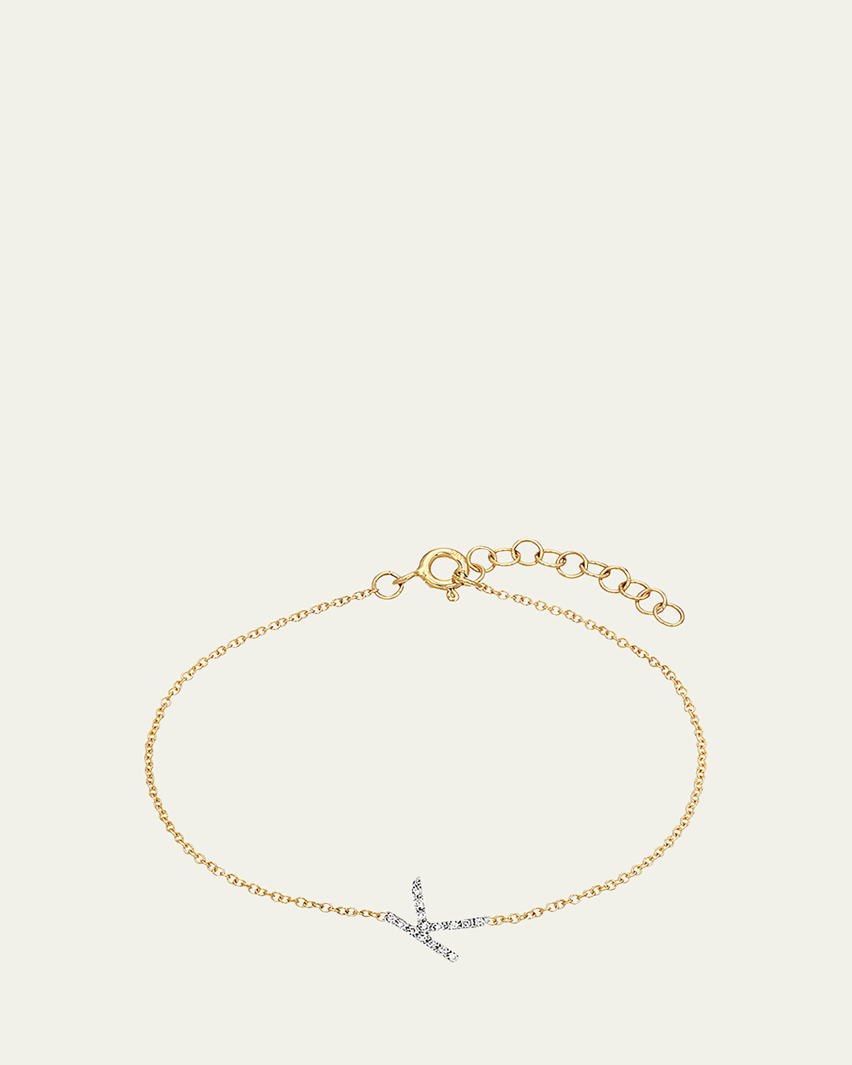 Zoe Lev Jewelry 14K Yellow Gold Diamond Initial Bracelet