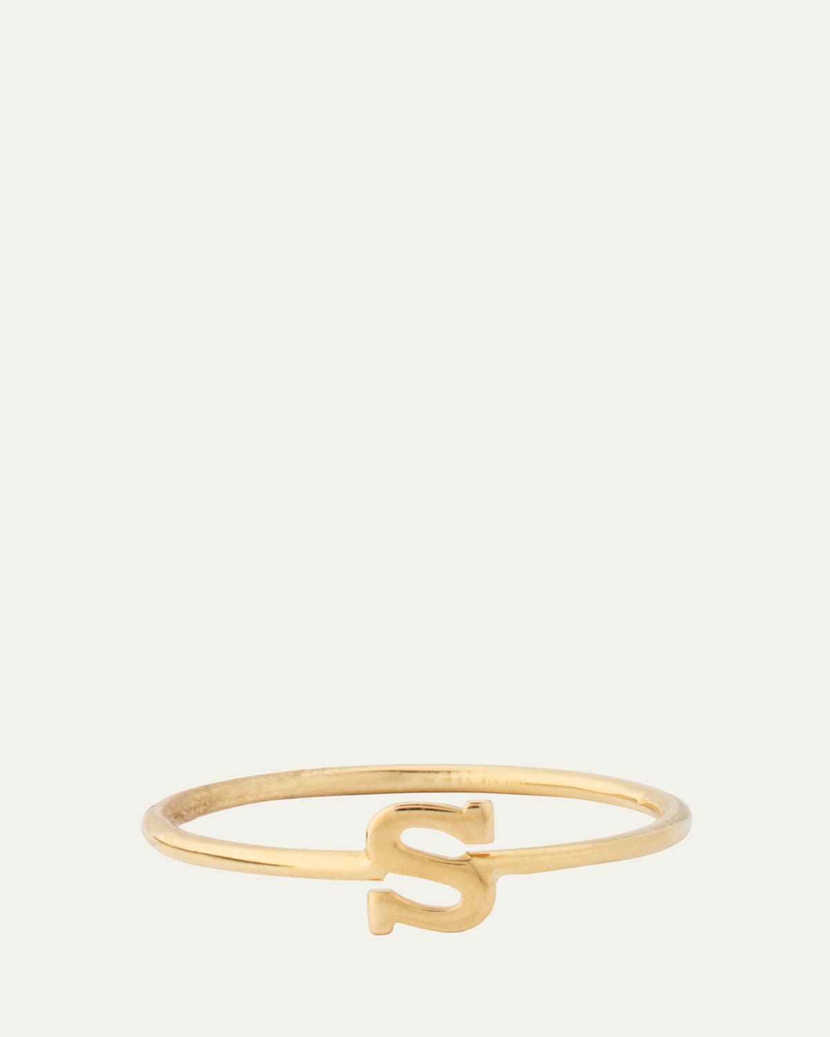 14K Yellow Gold Initial Ring, Size 7