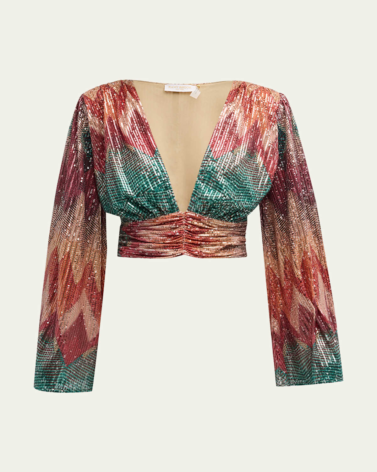 Erin Sequin-Embellished Chevron Blouse
