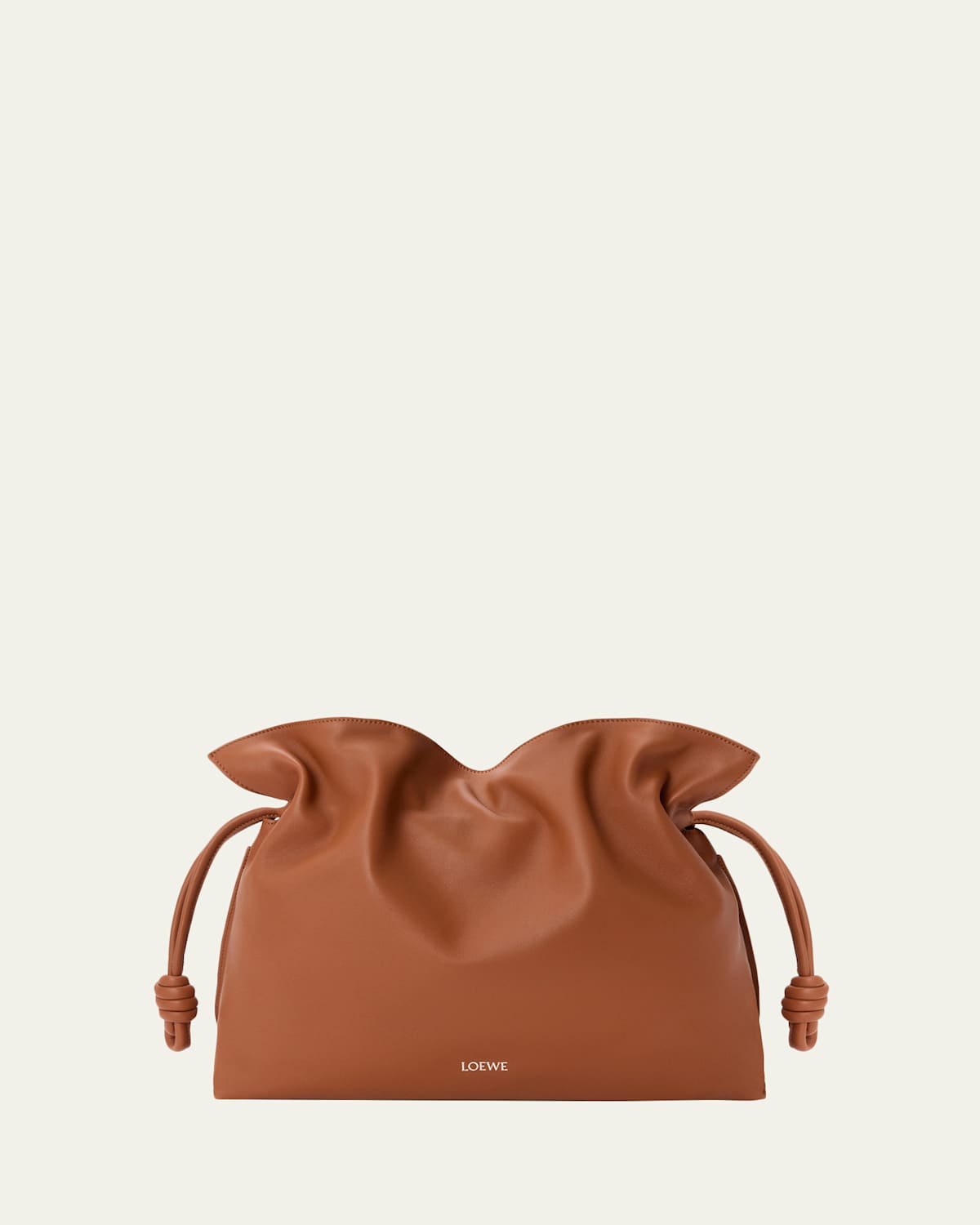 Loewe Flamenco Large Clutch Bag In Napa Leather With Golden Foil Anagram