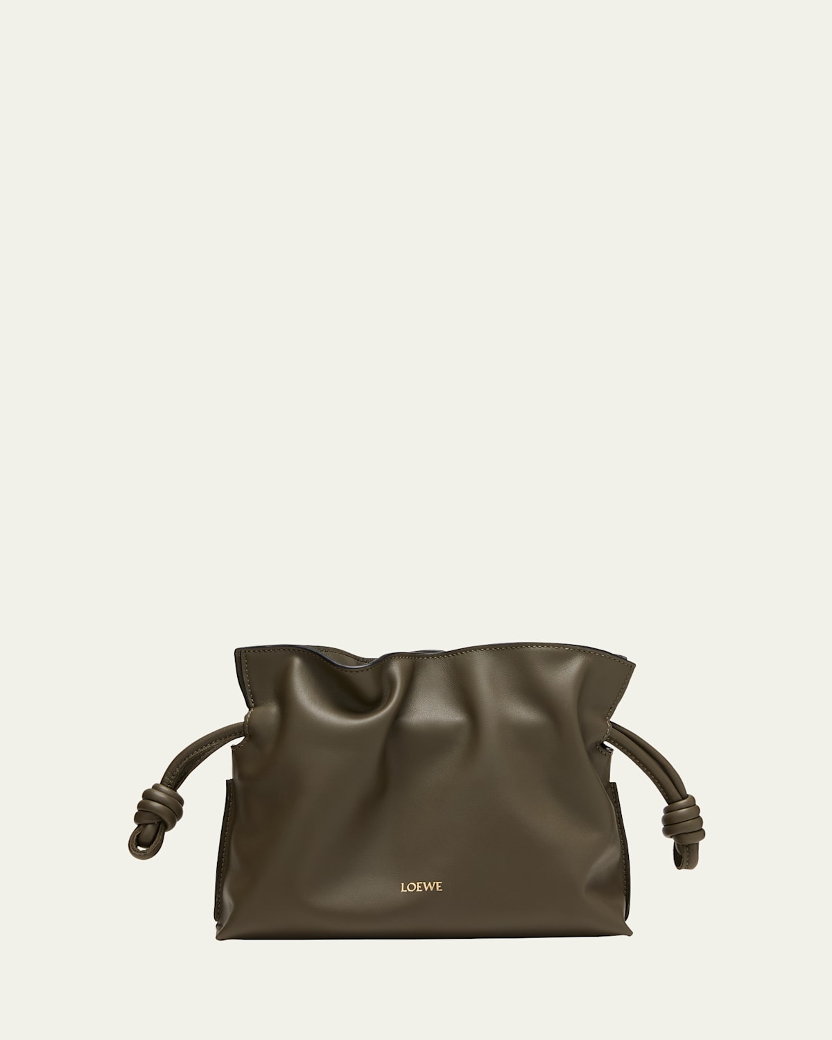 Loewe Flamenco Mini Clutch Bag in Napa Leather with Golden Foil Anagram Smart Closet