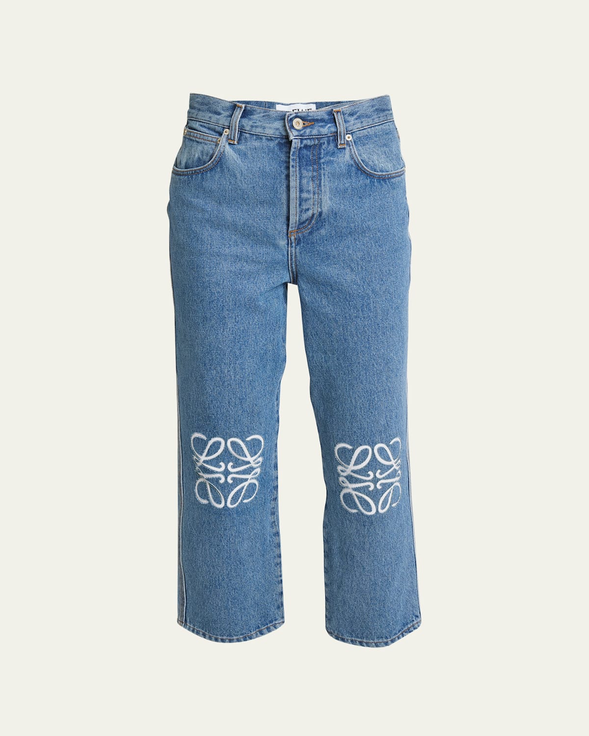 Loewe Cropped Jeans with Anagram Knee Detail Smart Closet
