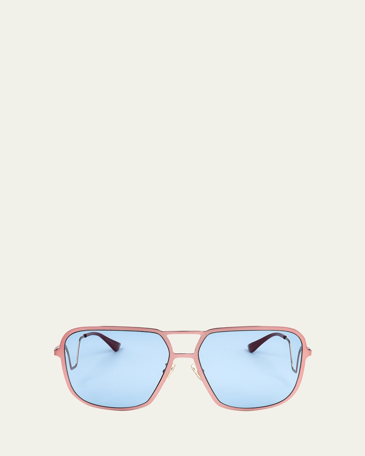 Marni Geometric Metal Aviator Sunglasses In Bronze