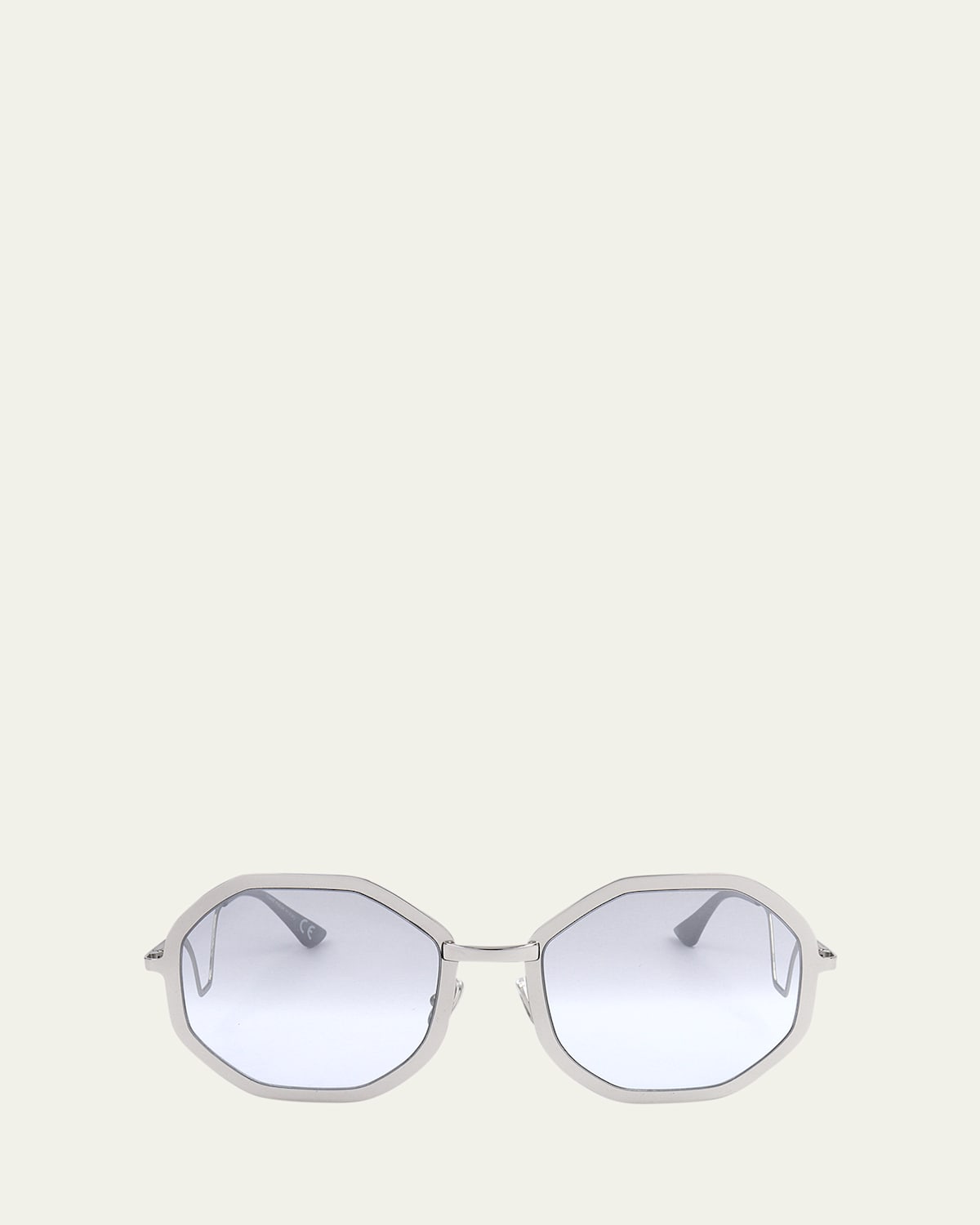 Marni Geometric Metal Round Sunglasses In Silver