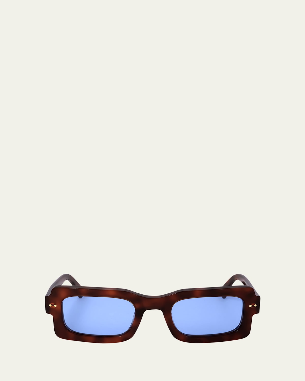 Marni Logo Acetate Rectangle Sunglasses In Blonde Havana